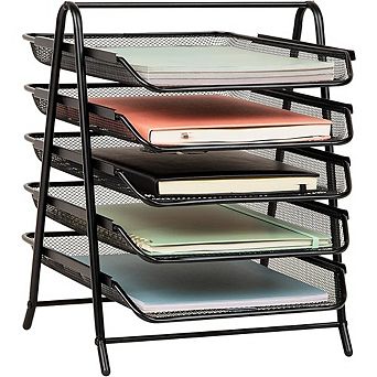5 tier Mesh Desk Organizer Vertical File Storage Rack