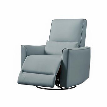 360° Swivel Rocking Recliner Glider Chair High-Back PU Leather Deep Seat Manual Recliner