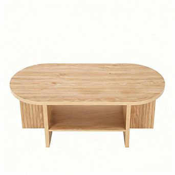 Mid-Century Farmhouse Coffee Table with Storage