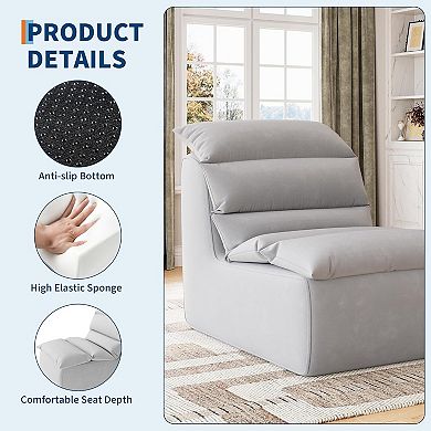 Bean Bag Chair, Lazy Floor Couch with High-Resilience Foam, Non-Slip Base