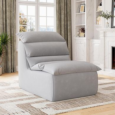 Bean Bag Chair, Lazy Floor Couch with High-Resilience Foam, Non-Slip Base