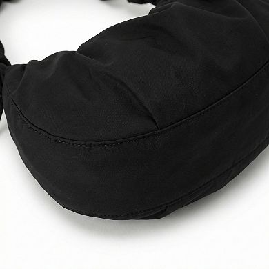 Women's Ruched Shoulder Bag with Adjustable Drawstring Sides Soft Lightweight Fabric