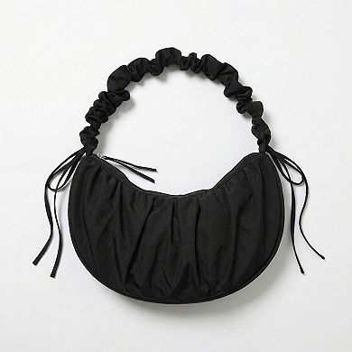 Women's Ruched Shoulder Bag with Adjustable Drawstring Sides Soft Lightweight Fabric