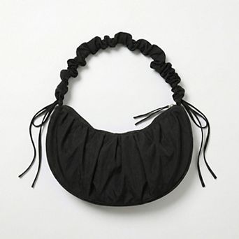 Women's Ruched Shoulder Bag with Adjustable Drawstring Sides Soft Lightweight Fabric