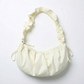 Women's Ruched Shoulder Bag with Adjustable Drawstring Sides Soft Lightweight Fabric