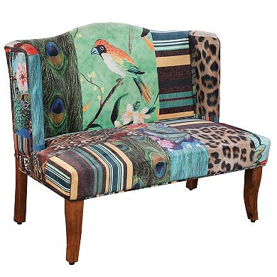 Vesta Bird Collage Print Settee, Multicolor