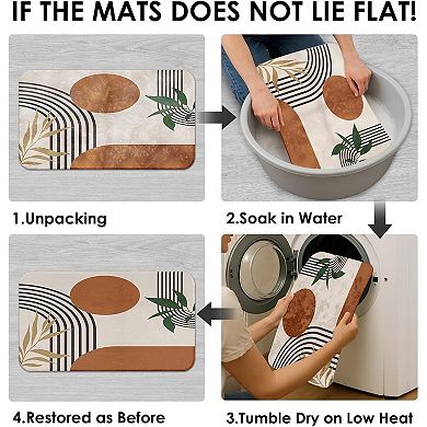 Boho Geometric Shower Curtain Set 4 Pcs with Lid Cover & Non-Slip Rugs Modern Bathroom 12 Hooks