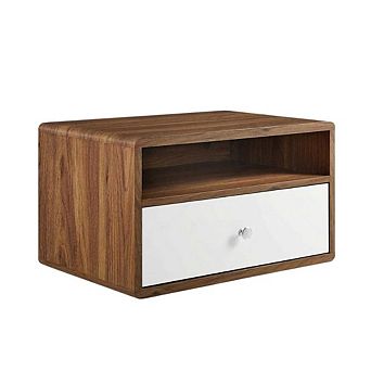 Wooden Wall Mount Nightstand with Sleek Design and Compact Size