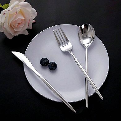 Gold Plastic Cutlery Set, 160 Pcs, Elegant White Gold, Perfect for Parties