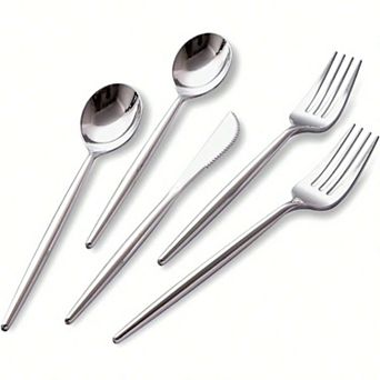 Gold Plastic Cutlery Set, 160 Pcs, Elegant White Gold, Perfect for Parties