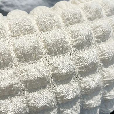 Women's Textured Shoulder Bag with Quilted Bubble Design Contrast Knot Handle