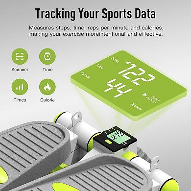 HARISON Mini Stair Stepper, 330 lbs Heavy-Duty Exercise Stepper with LCD Monitor (HRK-349 White)