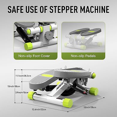 HARISON Mini Stair Stepper, 330 lbs Heavy-Duty Exercise Stepper with LCD Monitor (HRK-349 White)