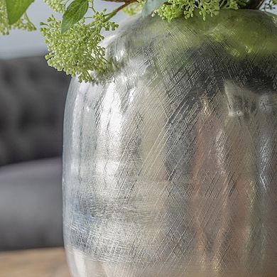 TOEMOA Decorative Aluminum Vase with Metallic Finish for Home Centerpiece