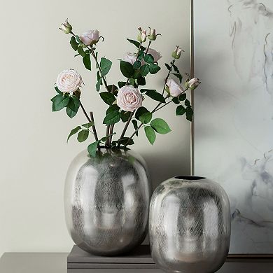 TOEMOA Decorative Aluminum Vase with Metallic Finish for Home Centerpiece