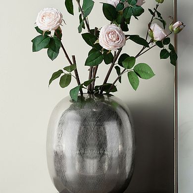 TOEMOA Decorative Aluminum Vase with Metallic Finish for Home Centerpiece