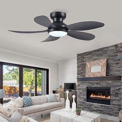 42 in Flush Mount Ceiling Fan with Light DC Motor Remote and App Control 6 Speed Reversible