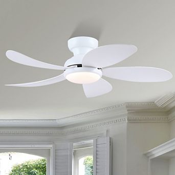 42 in Flush Mount Ceiling Fan with Light DC Motor Remote and App Control 6 Speed Reversible