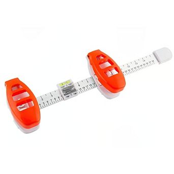 Wall Mount Measuring and Leveling Tool with Dual Position Markers and Built In Bubble Level