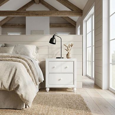 Nightstand with Melamine & Rubberwood Frame for Cozy Bedroom