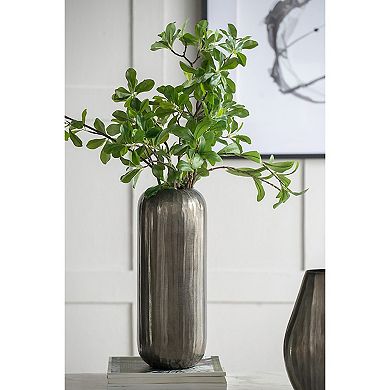 TOEMOA Contemporary Layered Chisel Oval Vase for Modern Home Decor