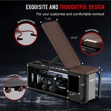 HARISON Adjustable Weight Bench for Home Gym, Workout Bench with 1000 lbs Capacity (HRK-610)