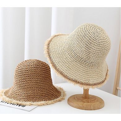 Womens Packable Straw Sun Hat Breathable Summer Beach Travel Hat