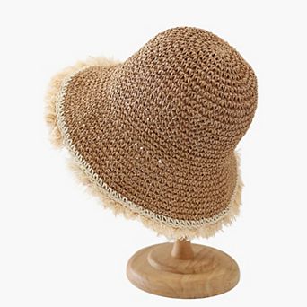 Womens Packable Straw Sun Hat Breathable Summer Beach Travel Hat