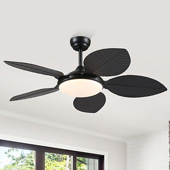 48 Inch Palm Leaf Tropical Ceiling Fan,LED Light,DC Motor, App Remote,Indoor and Outdoor