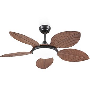 48 Inch Palm Leaf Tropical Ceiling Fan,LED Light,DC Motor, App Remote,Indoor and Outdoor