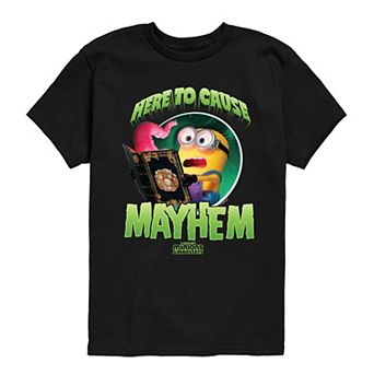 Boys 8-20 Minions & Monsters Here To Cause Mayhem Graphic Tee