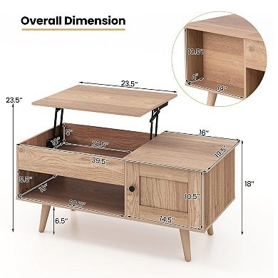 Modern Lift-Top Coffee Table with Storage for Home Office and Living Room