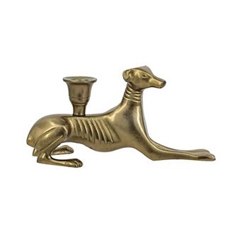 TOEMOA Decorative Metal Dog Silhouette Taper Candle Holder Elegant Home Accent