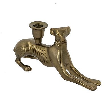 TOEMOA Decorative Metal Dog Silhouette Taper Candle Holder Elegant Home Accent