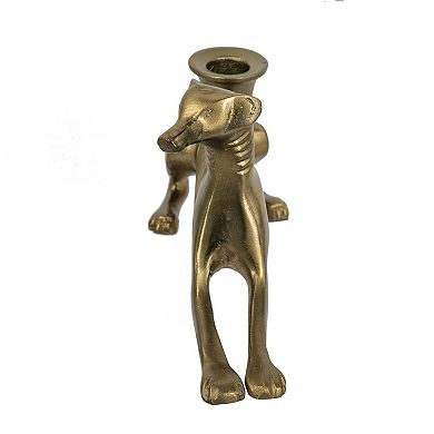 TOEMOA Decorative Metal Dog Silhouette Taper Candle Holder Elegant Home Accent