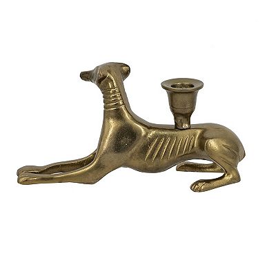 TOEMOA Decorative Metal Dog Silhouette Taper Candle Holder Elegant Home Accent