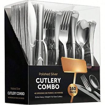 Elegant Disposable Cutlery Set 160 pc for All Occasions