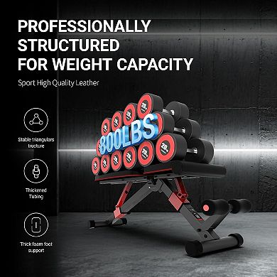 HARISON Adjustable Weight Bench with Leg Extension, Foldable and Compact Strength Bench (HRK-608G)