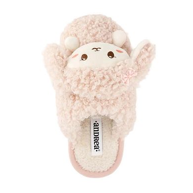 Andrea Women’s Cozy Bunny Slippers with Plush Faux Fur 90213