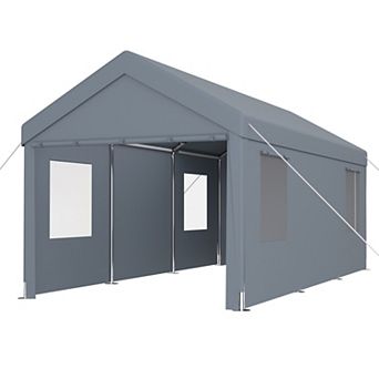 WOW PIONEER 10x20 Foot Heavy Duty Portable Garage Shelter with Roll-Up Doors