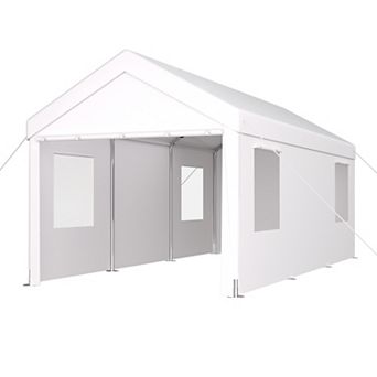 WOW PIONEER 10x20 Foot Heavy Duty Portable Garage Shelter with Roll-Up Doors