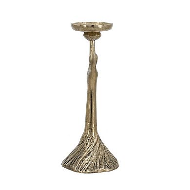TOEMOA Abstract Sculptural Pillar Candle Holder with Textured Pedestal Base