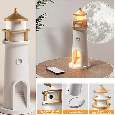 Rechargeable Lighthouse Projector Moon Table Lamp