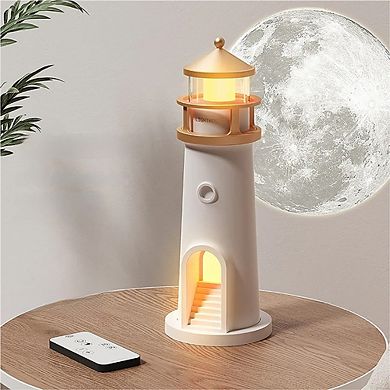 Rechargeable Lighthouse Projector Moon Table Lamp