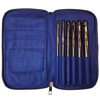 Crochet Hook Set Ebony Sizes J, K, L, M, N, O w/custom case
