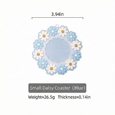 4-PC Daisy Floral Silicone Trivet Heat Resistant Non Slip Kitchen Pot Holder