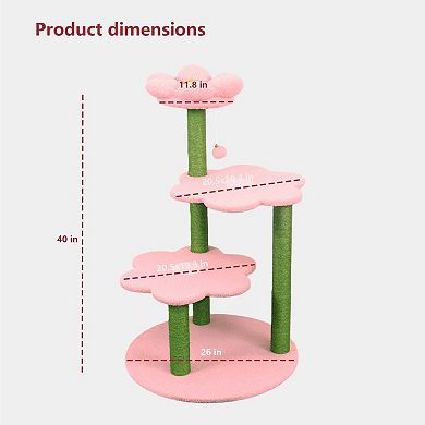 KWPZQEB Removable Perch Cat Tree Scratching Posts, Multi-Level Cat Furniture
