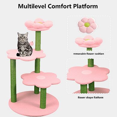 KWPZQEB Removable Perch Cat Tree Scratching Posts, Multi-Level Cat Furniture