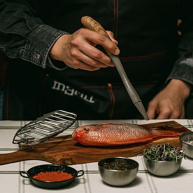 INGRILL Stainless Steel Fish Rack 304 Hanging Fish Basket for Barrel & Drum Smokers