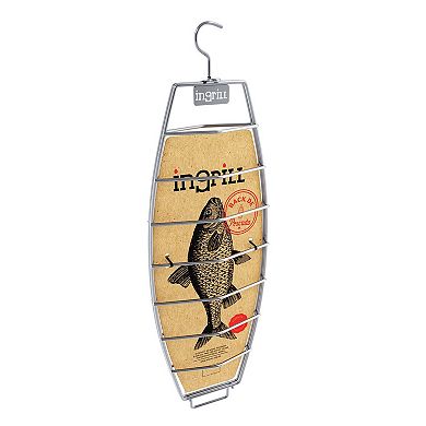 INGRILL Stainless Steel Fish Rack 304 Hanging Fish Basket for Barrel & Drum Smokers